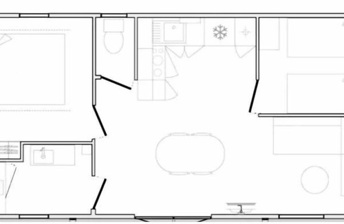 Cahagnolles House | Camping L'Escapade * - Mobile home Pacific 25m2 (2 bedrooms) + covered terrace 4 people