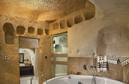 Mustafapasa Hotel | Historic Cave Queen Suite with Private Pool Access & Elegant Dining!