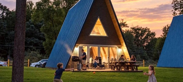Fully-Equipped A-Frame with Beautiful Lake Views in Michigan in Au Gres