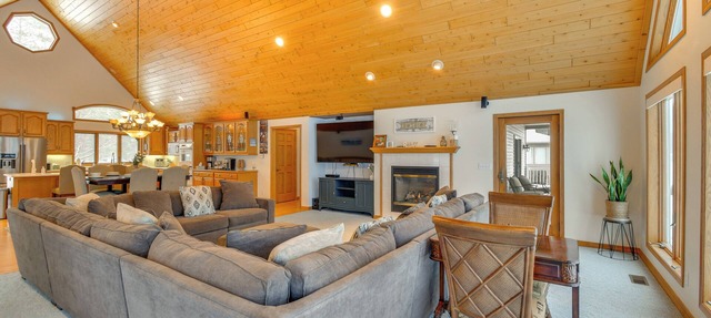 Lakefront Gladwin Home w/Private Beach & Hot Tub in Gladwin