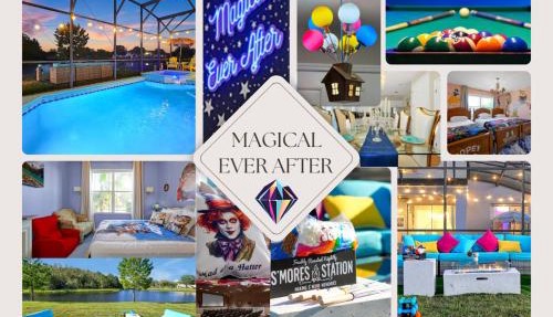 Magical Ever After, Spacious, 5-BR, 13 Beds, Sleeps up to 17, Pool, Game Room, Mini Golf, Lakefront in Kissimmee