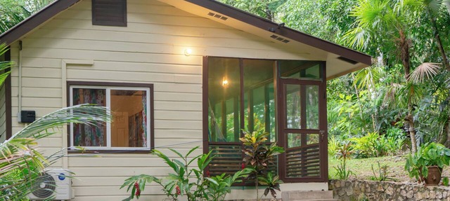 Private jungle view cabin w/AC, 2 beds-restaurant and car rental on site. in Belize